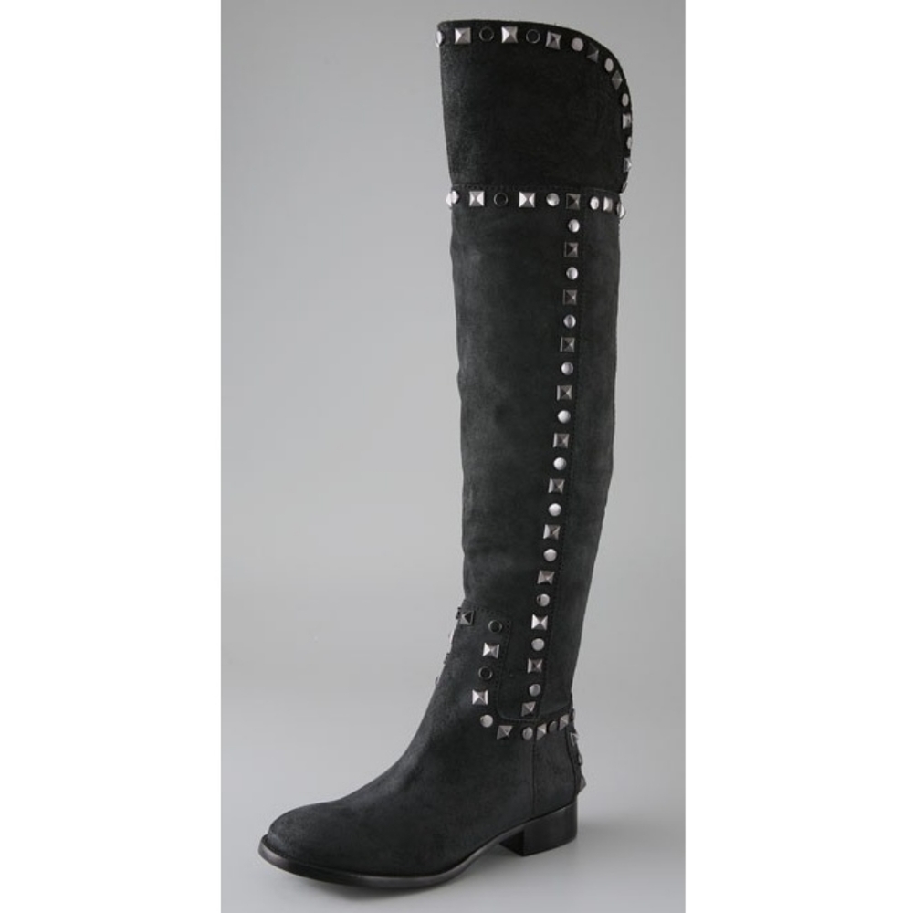 Tory Burch Rhett Over the Knee suede studded boots - Picture 1 of 8